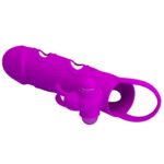 Nakładka na penisa PRETTY LOVE - PENIS SLEEVE WITH BALL STRAP vibration PURPLE