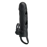 Nakładka na penisa PRETTY LOVE - PENIS SLEEVE WITH BALL STRAP vibration BLACK