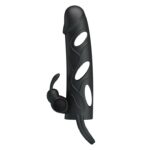Nakładka na penisa PRETTY LOVE - PENIS SLEEVE WITH BALL STRAP vibration BLACK