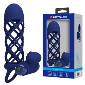 Nakładka na penisa PRETTY LOVE - Powerful ring, 10 vibration functions