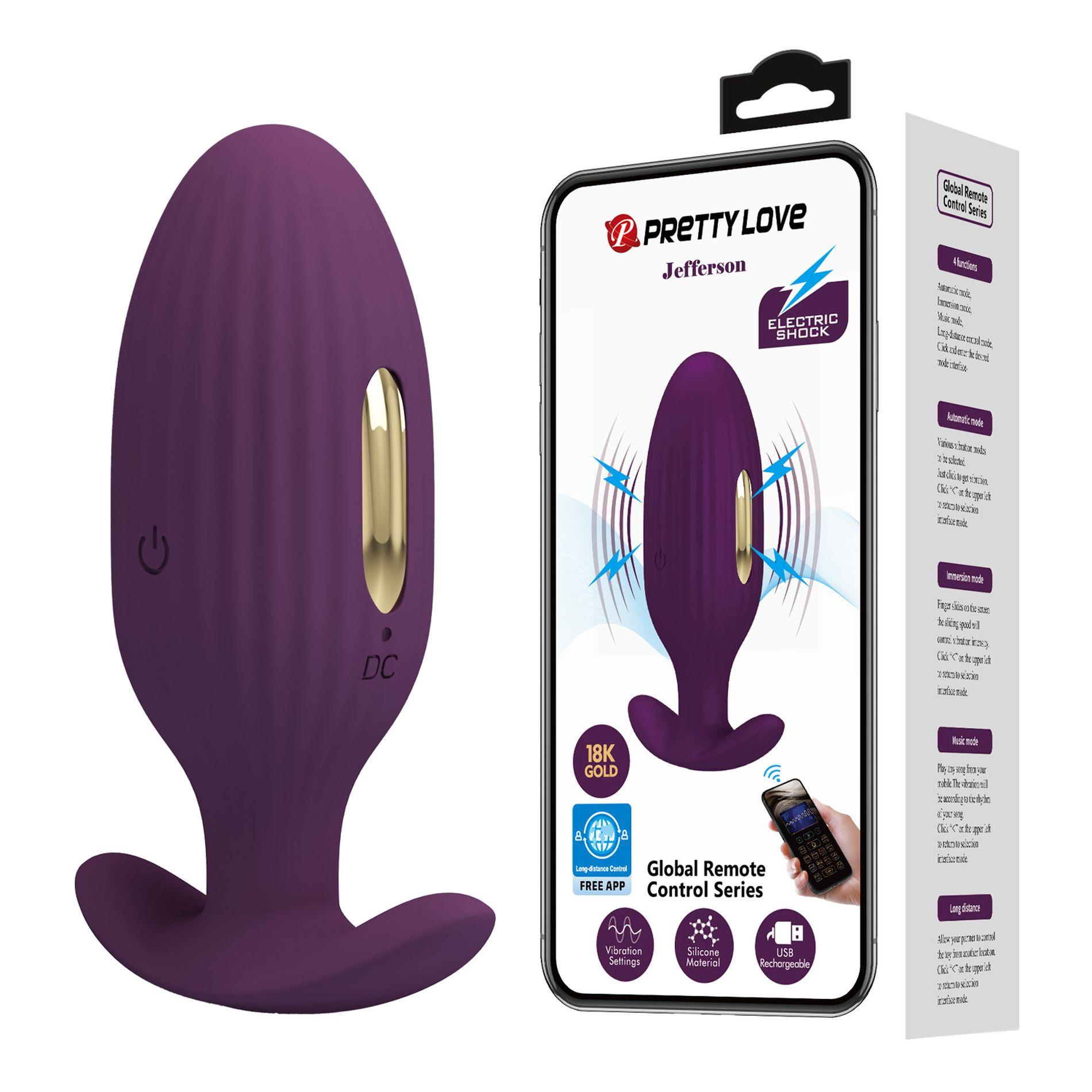 PRETTY LOVE - Wtyczka analna wibrująca 12 vibration functions 3 electric shock functions Mobile APP Long-distance Control PRETTY LOVE - Wtyczka analna wibrująca 12 vibration functions 3 electric shock functions Mobile APP Long-distance Control