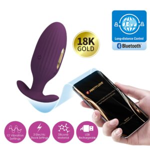 PRETTY LOVE - Wtyczka analna wibrująca 12 vibration functions 3 electric shock functions Mobile APP Long-distance Control