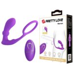 PRETTY LOVE - Warren Purple, Wireless Silikonowy pierścień z wibrującym korkiem analnym zdalny