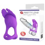 PRETTY LOVE - VIBRANT PENIS RING SILAS Black, 7 wibracji