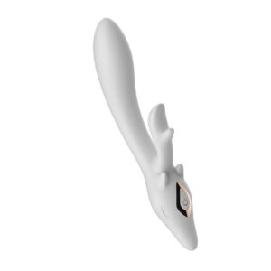 Wibrator Króliczek z Podwójnym Silnikiem – Vibrator silicone white (10 Trybów)