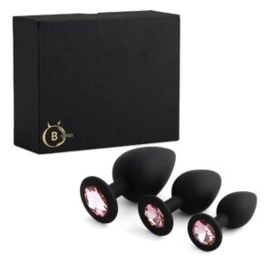 Zestaw korków analnych Jewellery - Silicone PLUG - Black