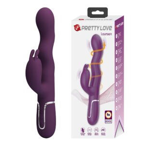 Falujący Wibrator Króliczek – Pretty Love Laursen Dark Purple