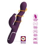 Falujący Wibrator Króliczek – Pretty Love Laursen Dark Purple