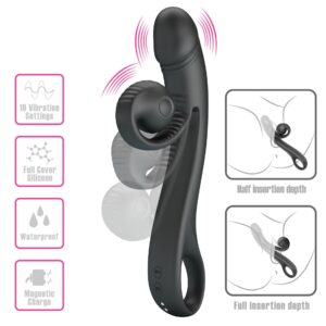 Wibrator Króliczek z Spiralną Główką – Pretty Love Romance Selma Snail Rabbit (Black)